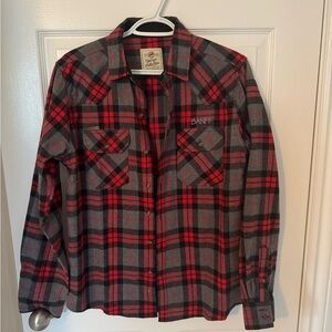 Banff Red and Gray Plaid Button-Up Shirt